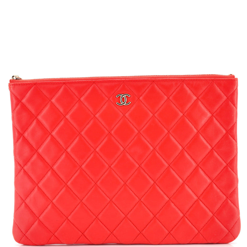 Chanel O Case Clutch Quilted Lambskin