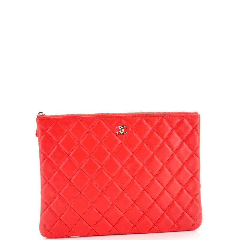 Chanel O Case Clutch Quilted Lambskin