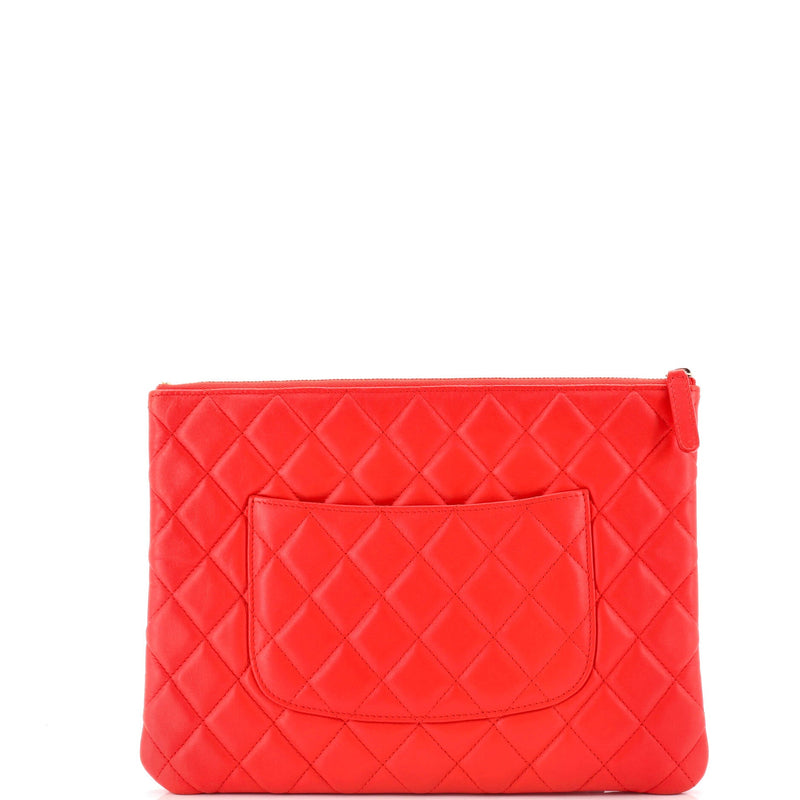 Chanel O Case Clutch Quilted Lambskin