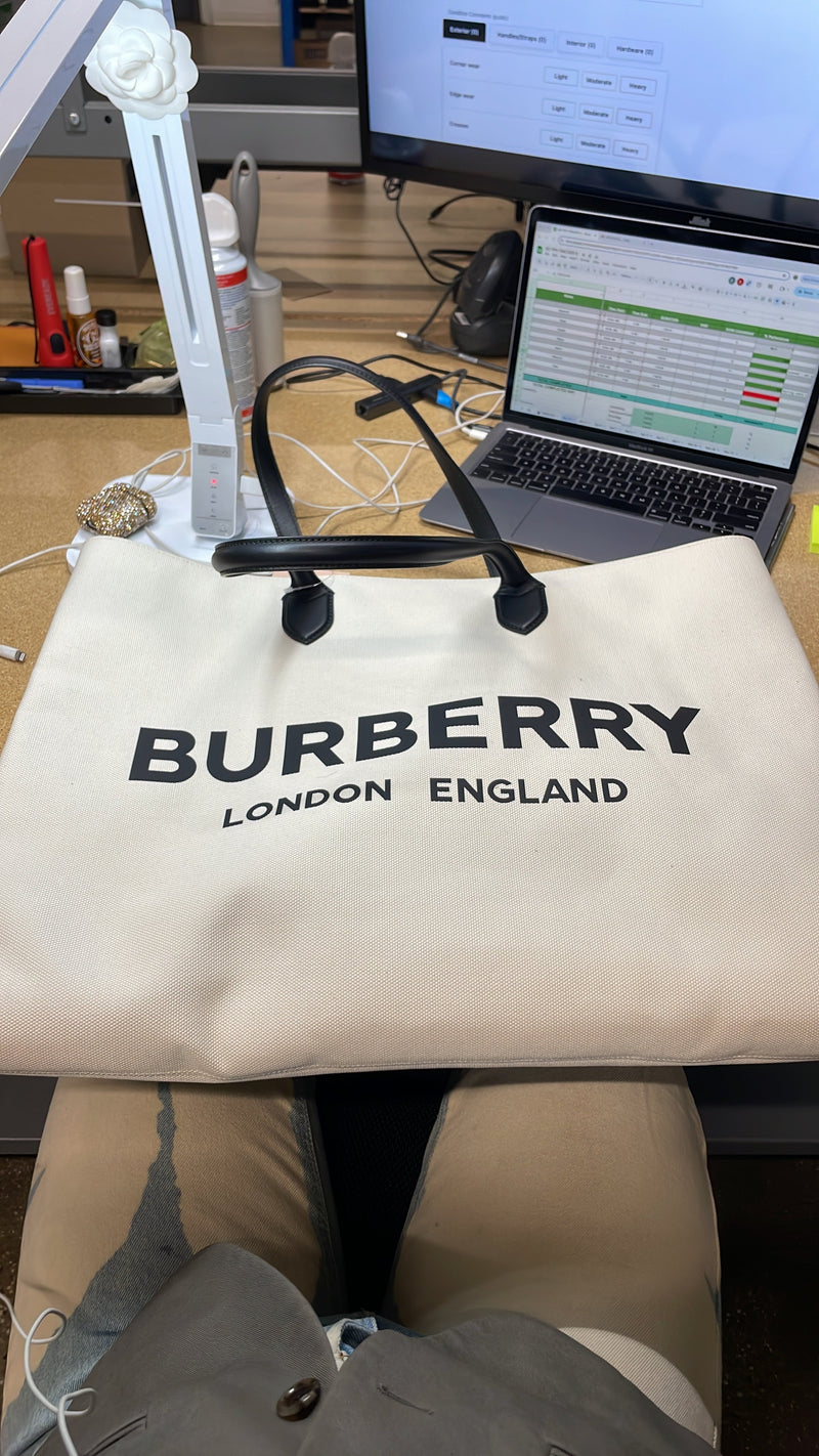 Burberry Lewes Logo Tote Canvas Xl