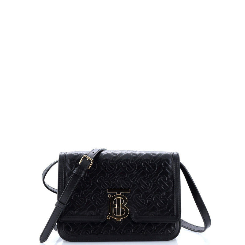 Burberry Tb Flap Bag Embossed Leather