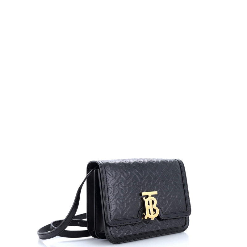 Burberry Tb Flap Bag Embossed Leather