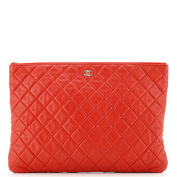 Chanel O Case Clutch Quilted Lambskin