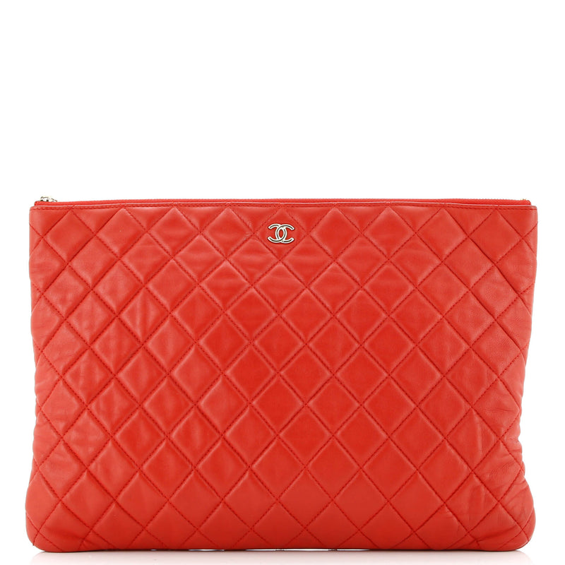 Chanel O Case Clutch Quilted Lambskin