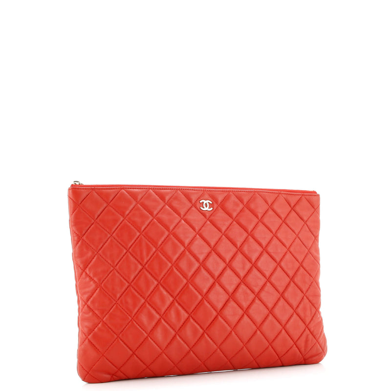 Chanel O Case Clutch Quilted Lambskin