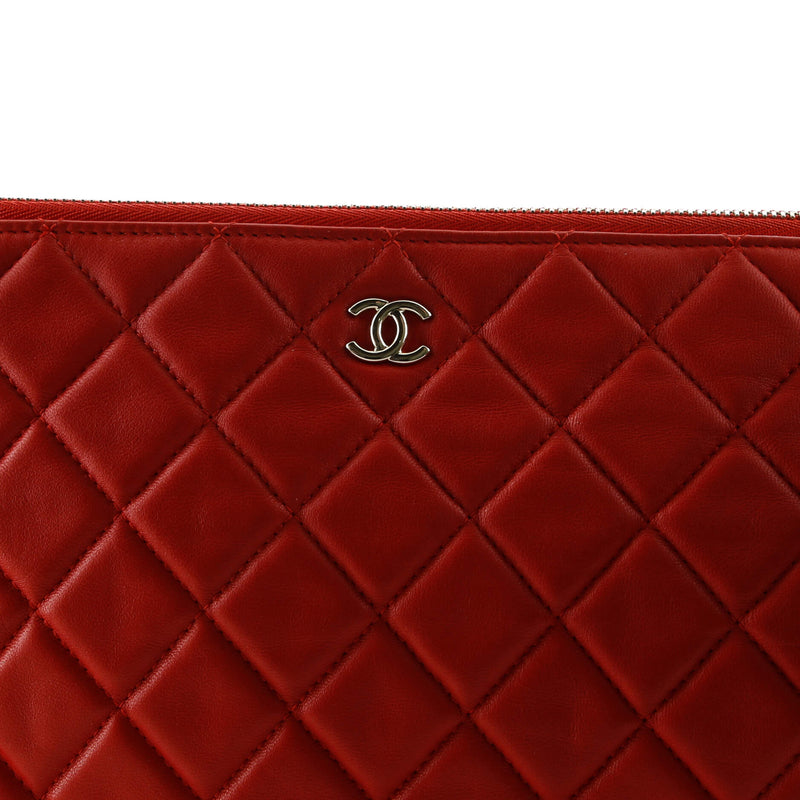 Chanel O Case Clutch Quilted Lambskin