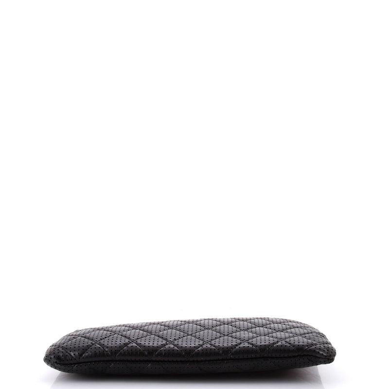 Chanel O Case Clutch Quilted Perforated