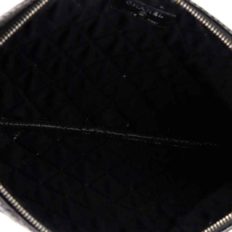 Chanel O Case Clutch Quilted Perforated