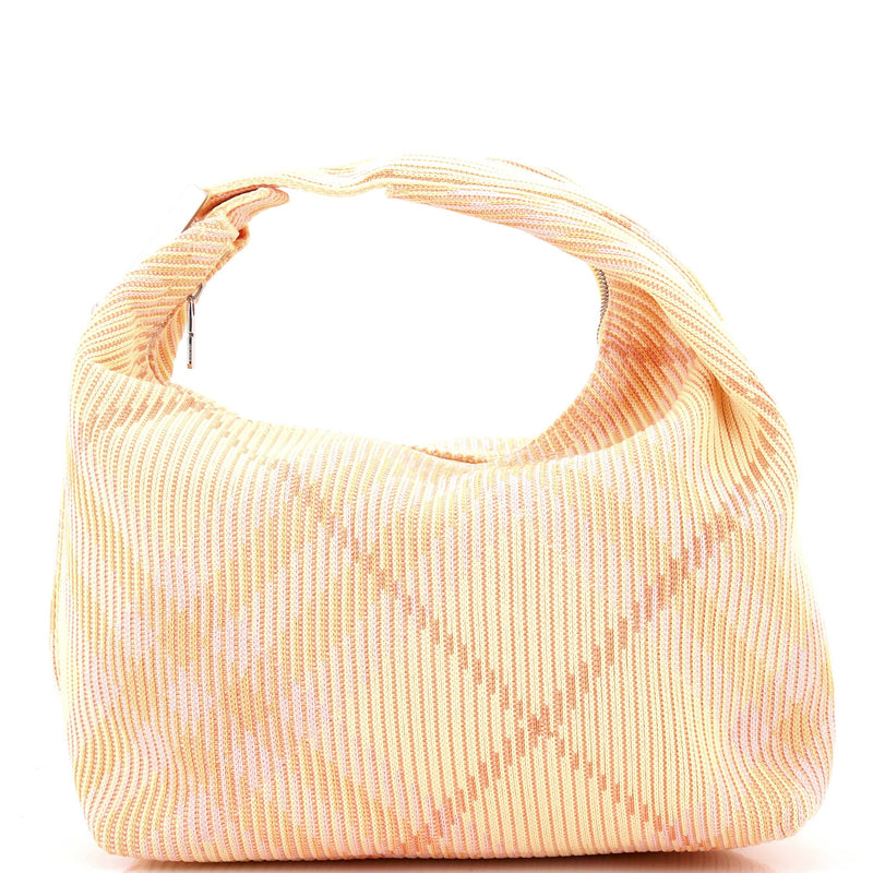 Burberry Peg Handle Bag Knit Check
