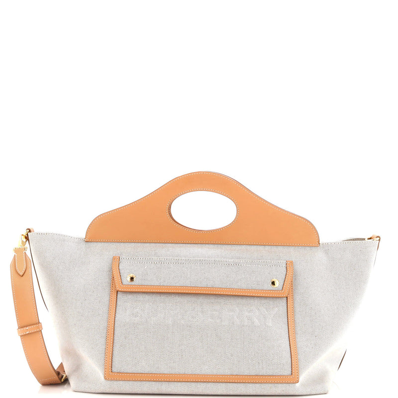 Burberry Soft Pocket Tote Canvas With