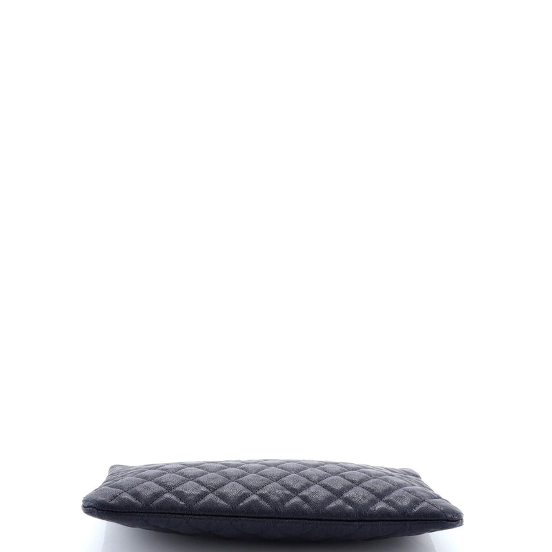 Chanel Boy O Case Clutch Quilted Caviar