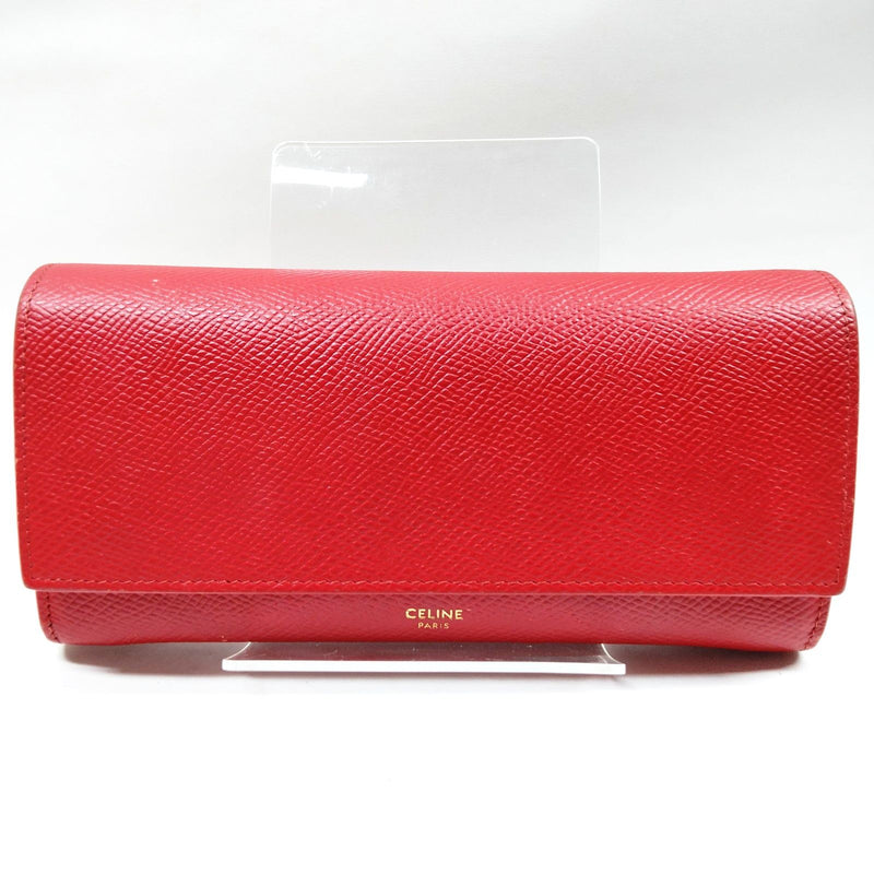 Celine Long Wallet Red Leather