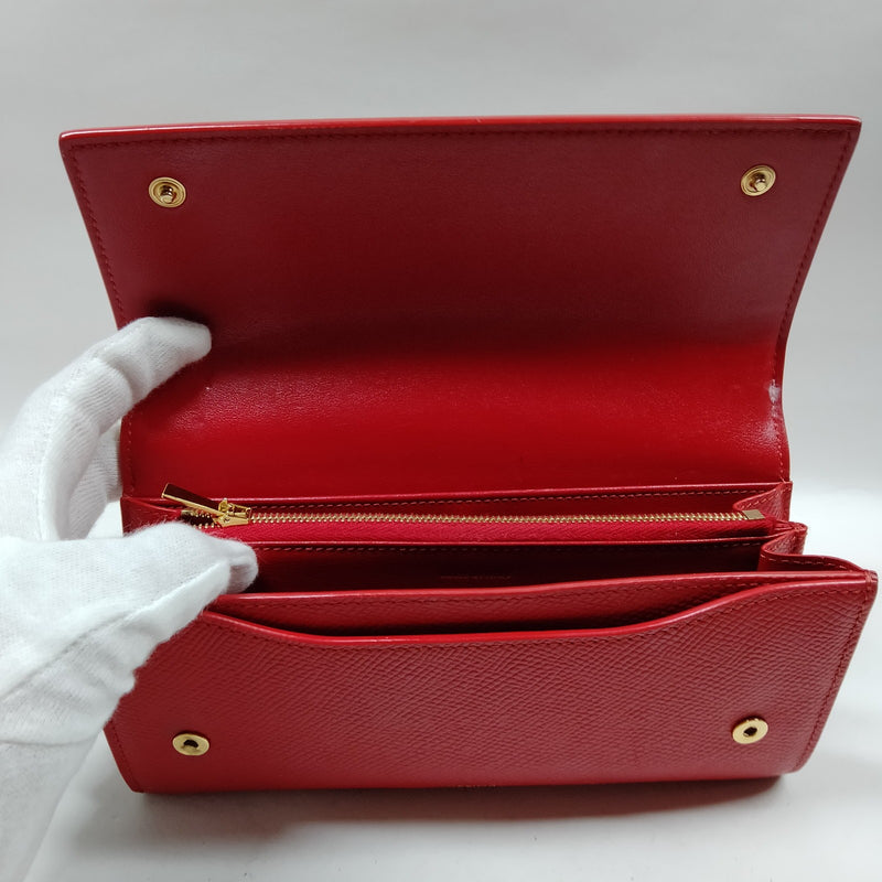 Celine Long Wallet Red Leather