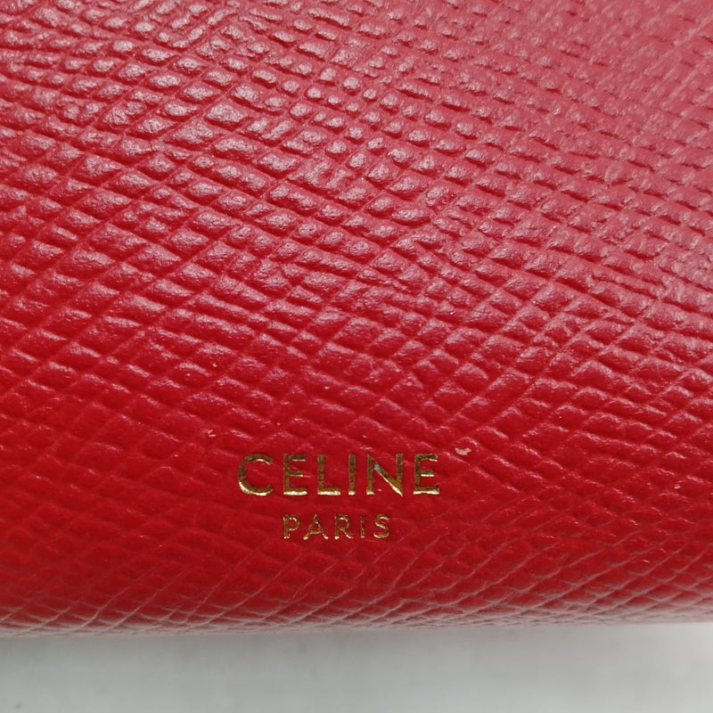 Celine Long Wallet Red Leather