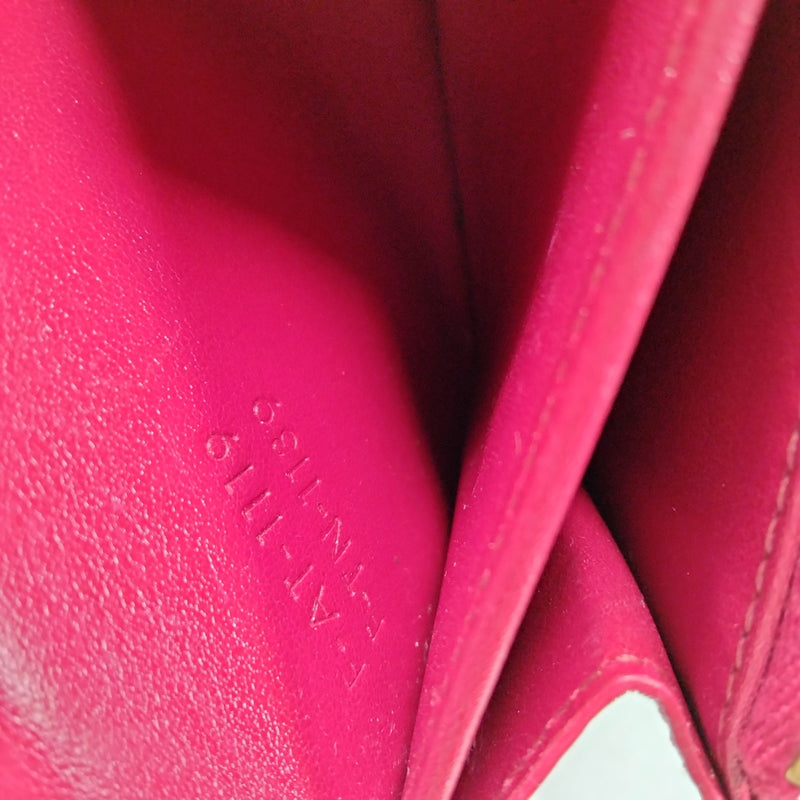 Celine Long Wallet Red Leather