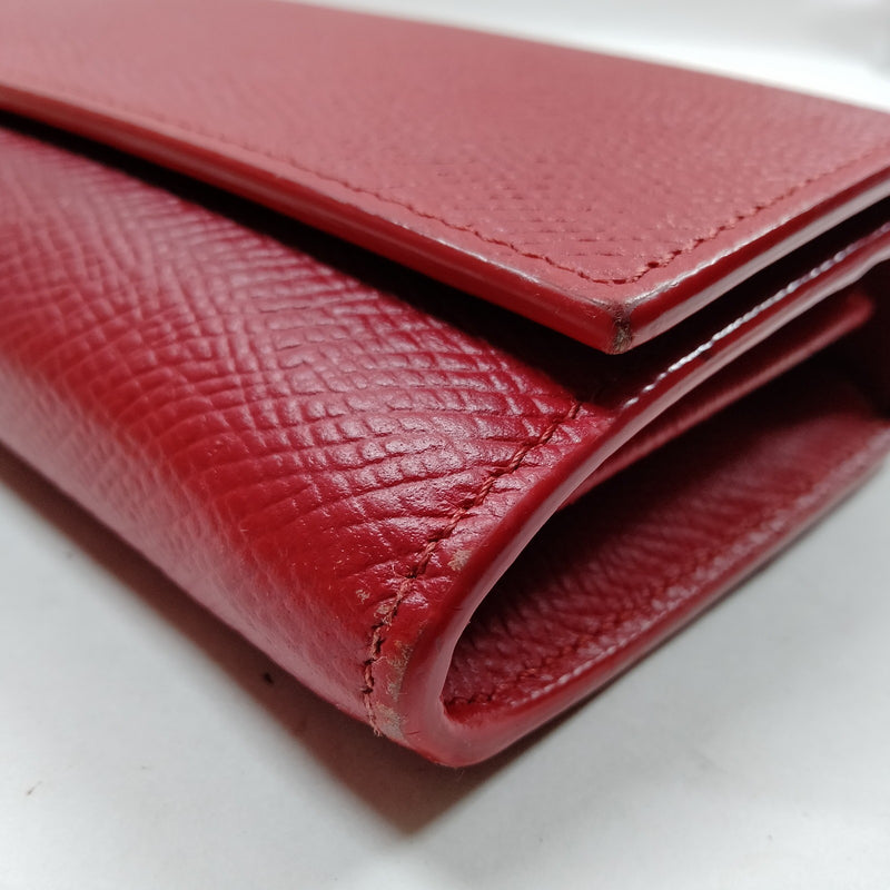 Celine Long Wallet Red Leather