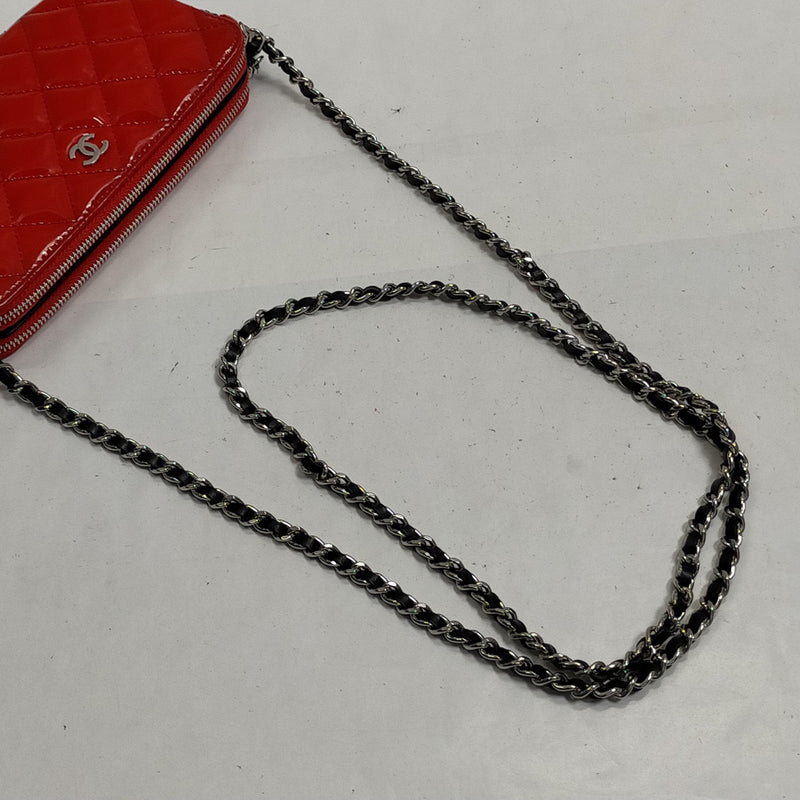 Chanel Shoulder Bag Red Enamel