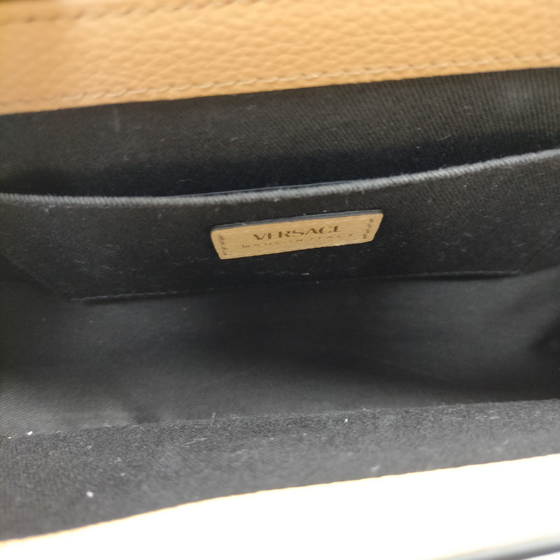 Versace Shoulder Bag Beige Leather