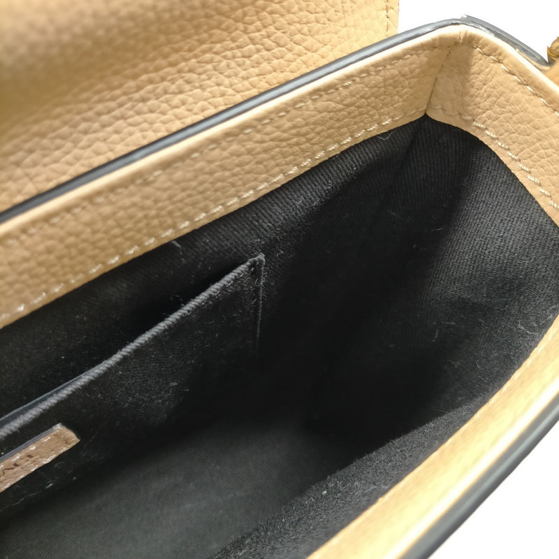 Versace Shoulder Bag Beige Leather