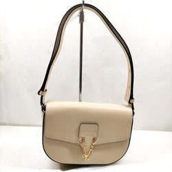 Versace Shoulder Bag Beige Leather