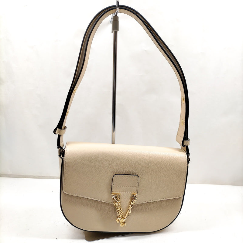 Versace Shoulder Bag Beige Leather