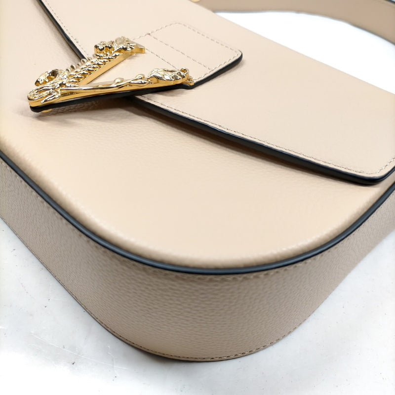 Versace Shoulder Bag Beige Leather
