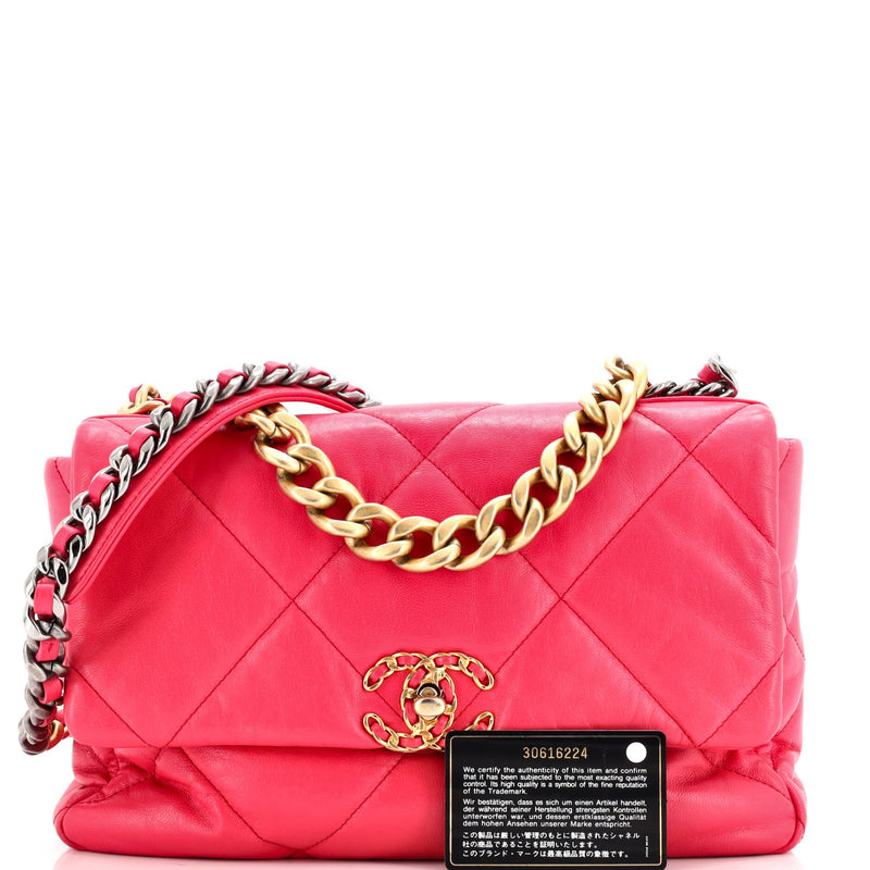 Chanel 19 Flap Bag Quilted Leather Large