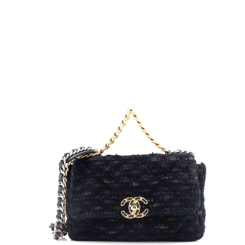 Chanel 19 Flap Bag Quilted Tweed And