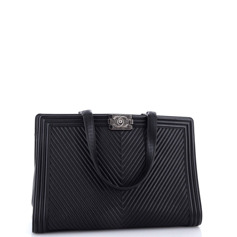 Chanel Boy Shopping Tote Chevron