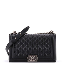 Chanel Boy Flap Bag Quilted Lambskin Old