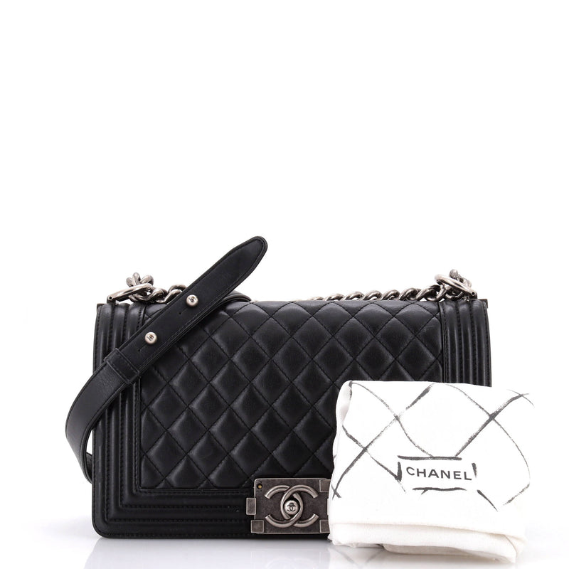 Chanel Boy Flap Bag Quilted Lambskin Old