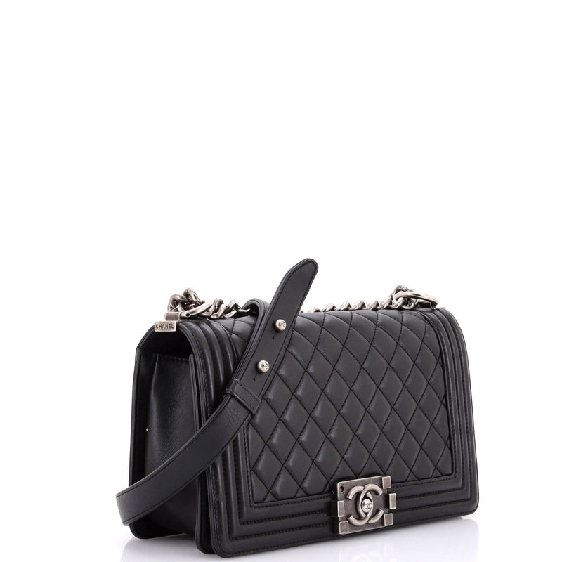 Chanel Boy Flap Bag Quilted Lambskin Old