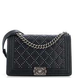 Chanel Boy Flap Bag Studded Quilted