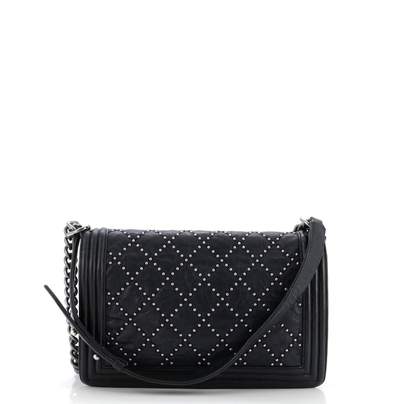 Chanel Boy Flap Bag Studded Quilted