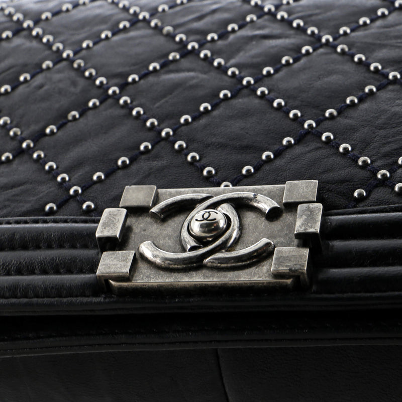Chanel Boy Flap Bag Studded Quilted