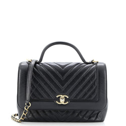 Chanel Top Handle Flap Bag Chevron