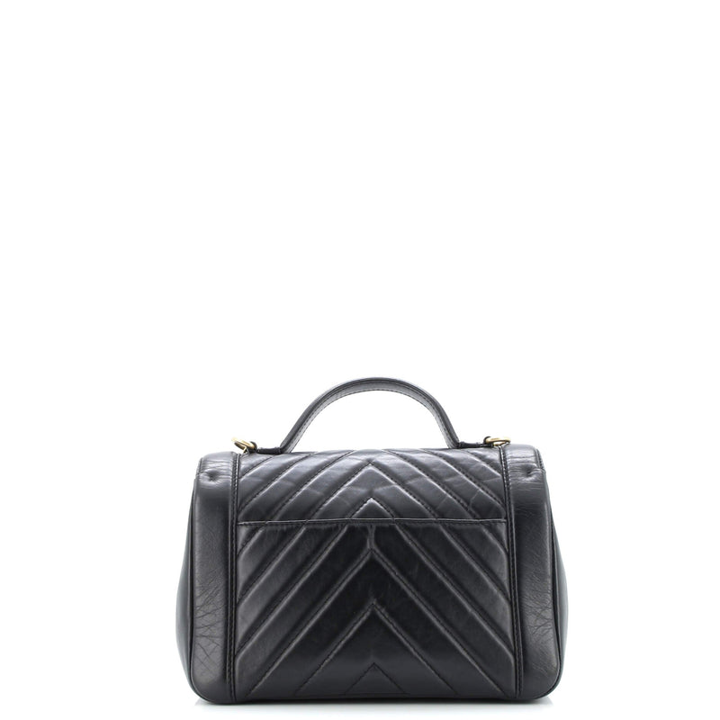 Chanel Top Handle Flap Bag Chevron