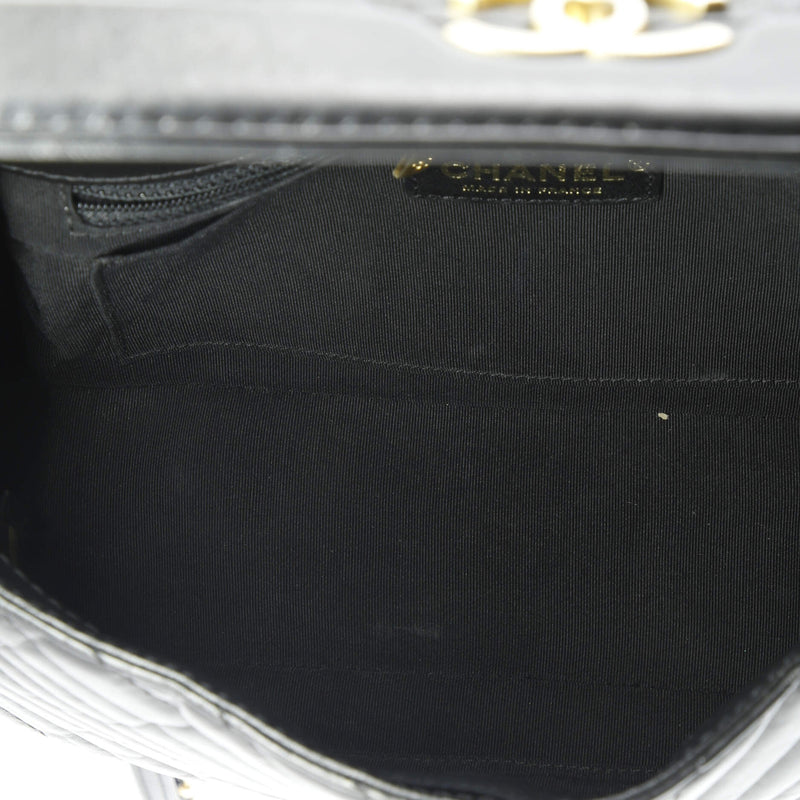 Chanel Top Handle Flap Bag Chevron