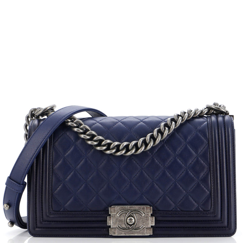 Chanel Boy Flap Bag Quilted Lambskin Old