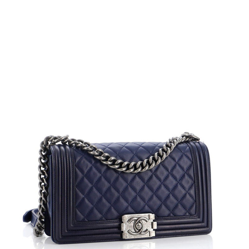 Chanel Boy Flap Bag Quilted Lambskin Old