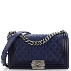 Chanel Boy Flap Bag Quilted Lambskin Old