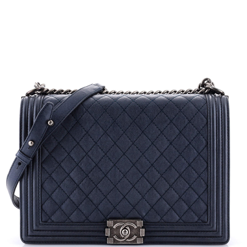 Chanel Boy Flap Bag Quilted Metallic