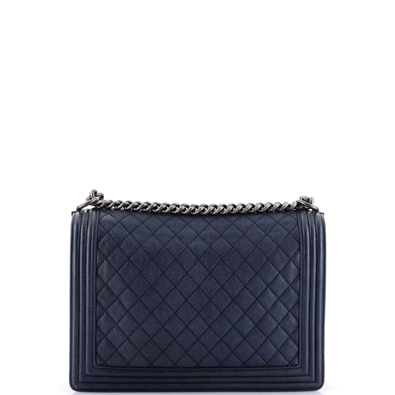 Chanel Boy Flap Bag Quilted Metallic