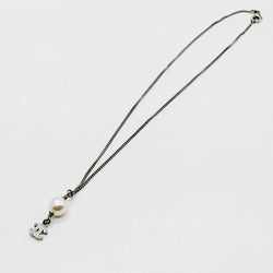 Chanel Pendant Necklace Silver Whites 7
