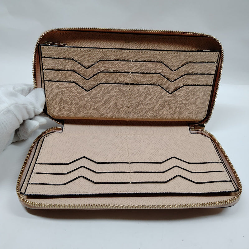 Valextra Long Wallet Beige Leather