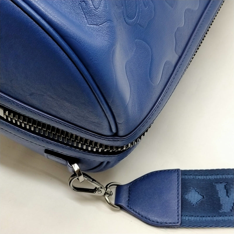 Mcm Crossbody Bag Navy Blue Leather