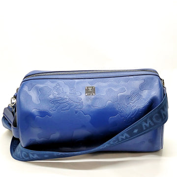 Mcm Crossbody Bag Navy Blue Leather