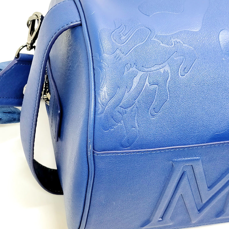 Mcm Crossbody Bag Navy Blue Leather