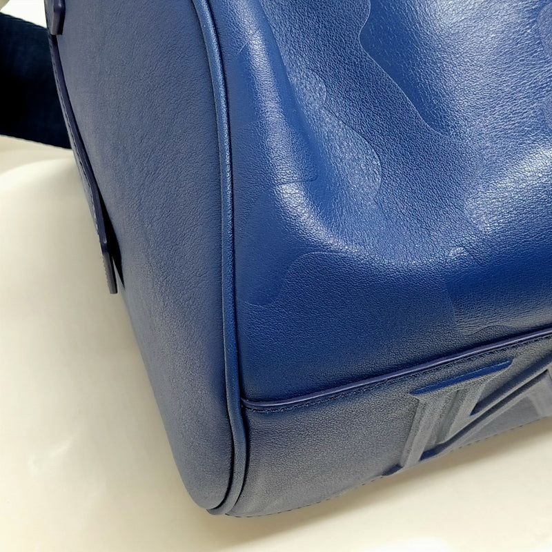 Mcm Crossbody Bag Navy Blue Leather