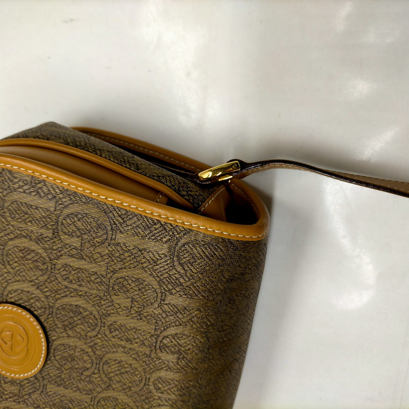 Vintage Gucci Crossbody Bag Brown Canvas